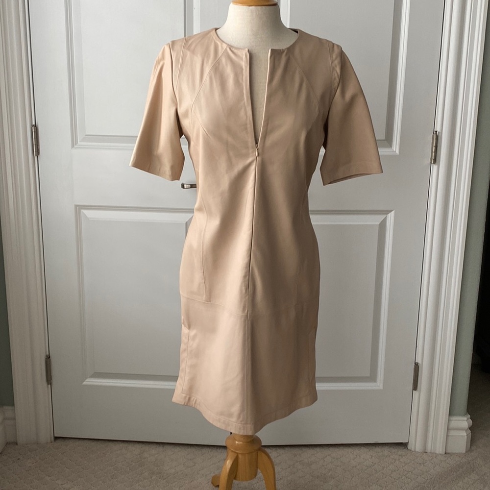 Stills Leather Dress in Bare Nude color, sz 40 (8)